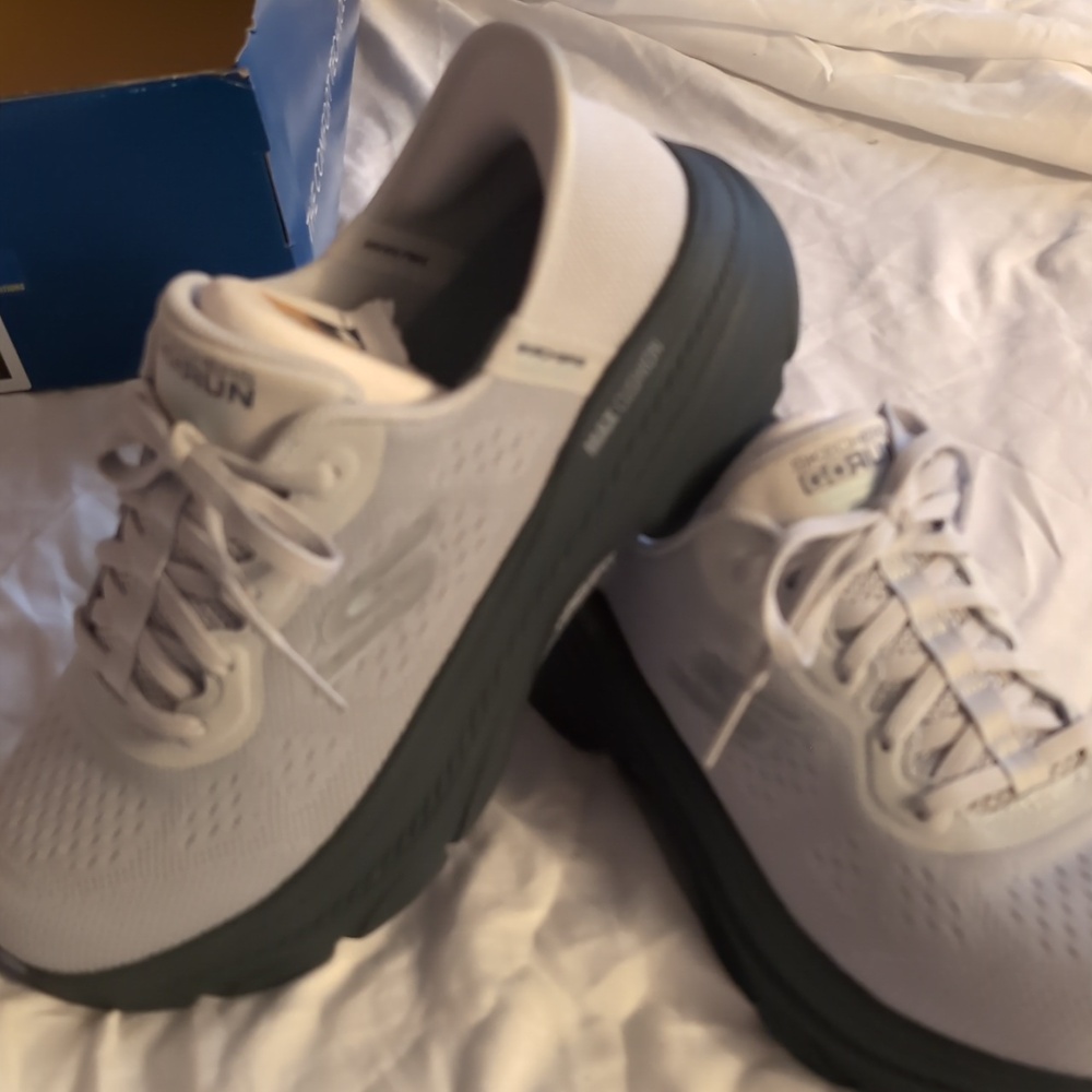 Skechers Hands Free Arch Fit Slip In Light Gray Athletic Shoes